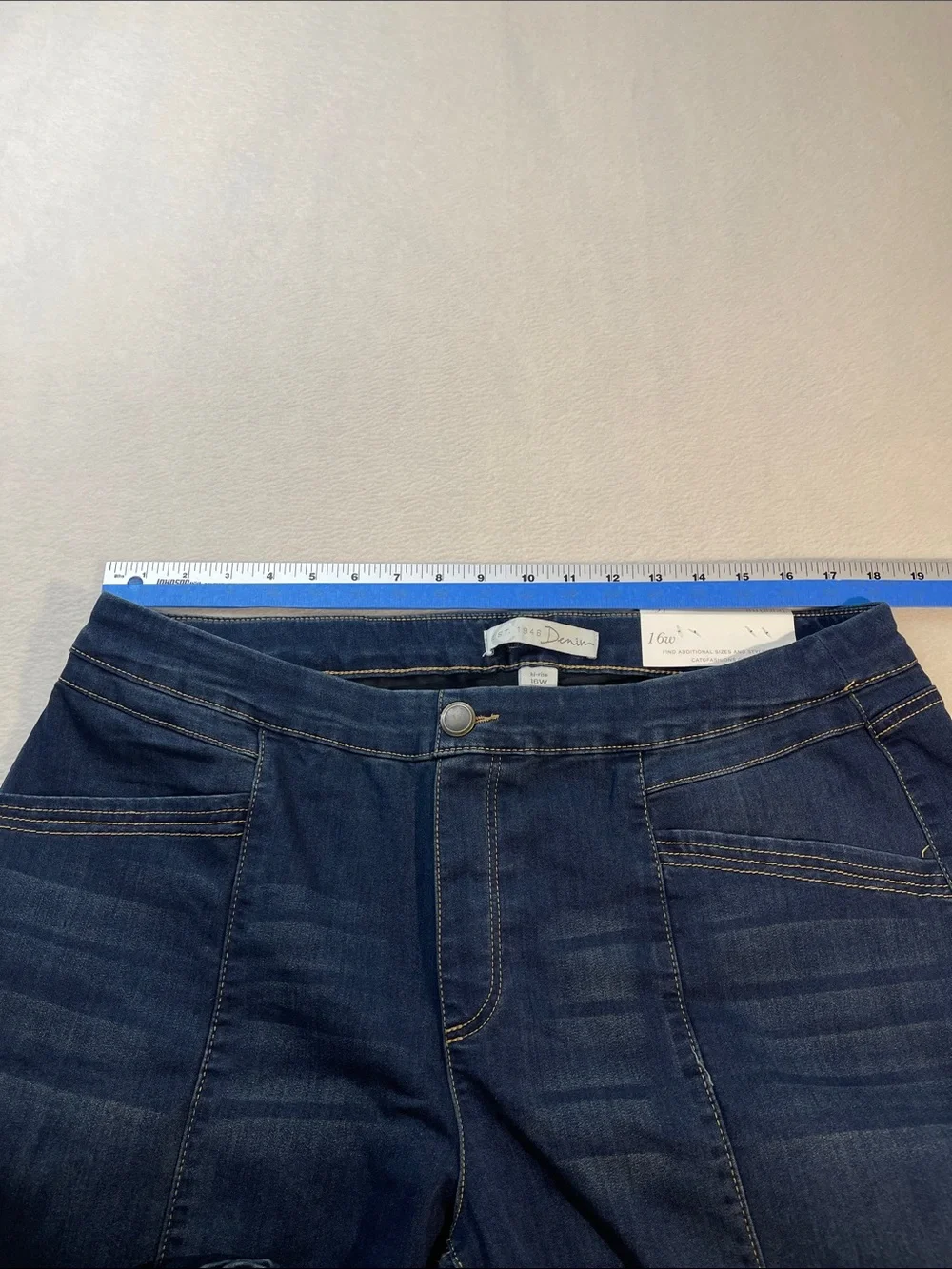 EST 1946 DENIM HIGH RISE JEGGING Dark Blue Women’s SIZE 16 W PULL ON NWT